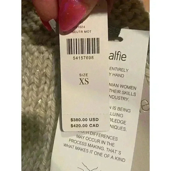 NWT ANTHROPOLOGIE Oversized VERO ALFIE LAVOISIER SWEATER Beige Neutral size XS - Picture 6 of 10